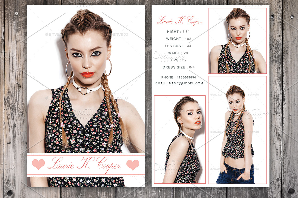 Modeling Comp Card Template  Creative Daddy Regarding Comp Card Template Psd