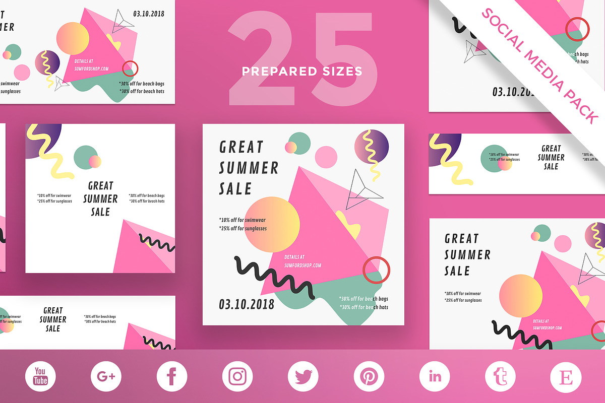 Social Media Pack | Summer Shop in Social Media Templates - product preview 8