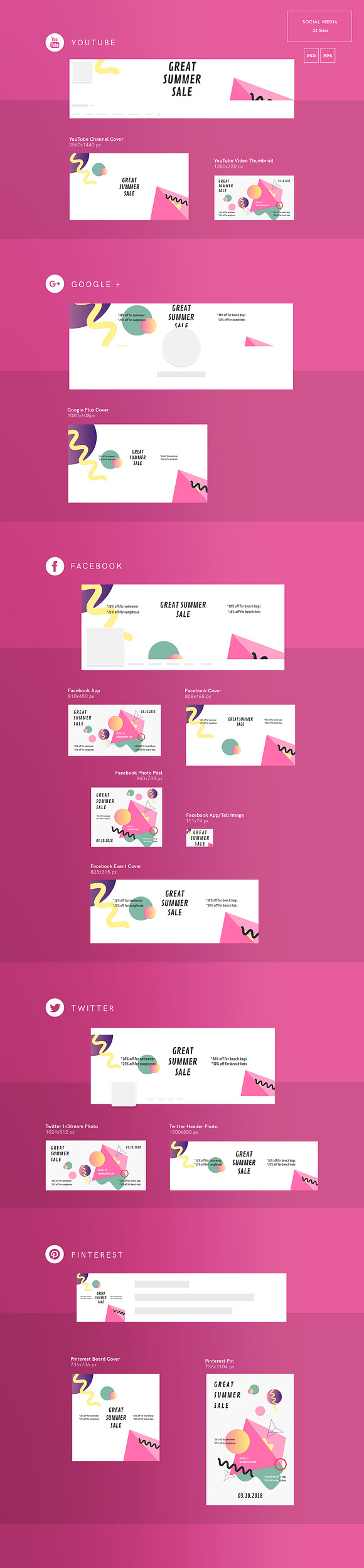 Social Media Pack | Summer Shop in Social Media Templates - product preview 2