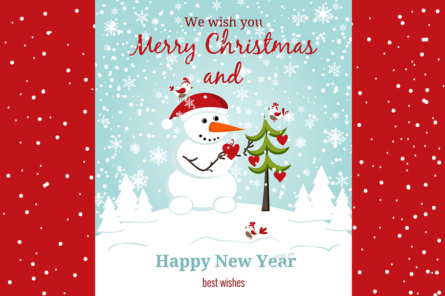 Merry Christmas card in Illustrations - product preview 8
