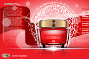 Vector red face cream mockup