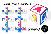 vector ABC paper cube schemes