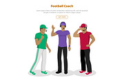 Football Coaches Web Banner Cartoon Soccer Referee