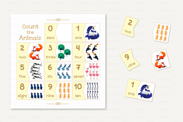 vector English counting cards