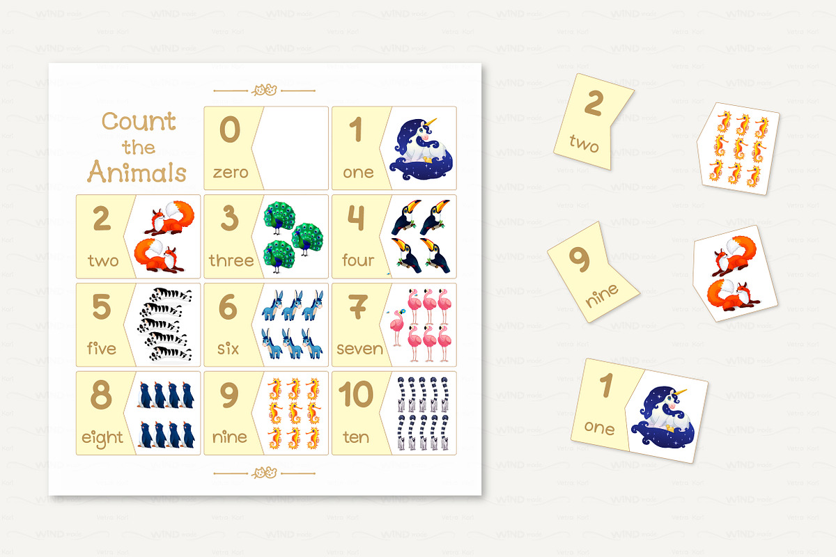 vector English counting cards in Illustrations - product preview 8