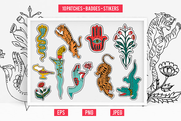 Bright colors of India in patches in Illustrations - product preview 1