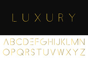 Luxury minimal alphabet. Gold font