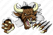 Bull sports mascot concept