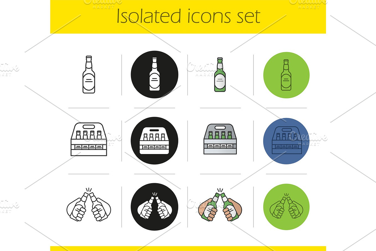 Beer icons set in Graphics - product preview 8