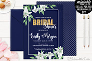 Navy and Gold Bridal Shower Invite