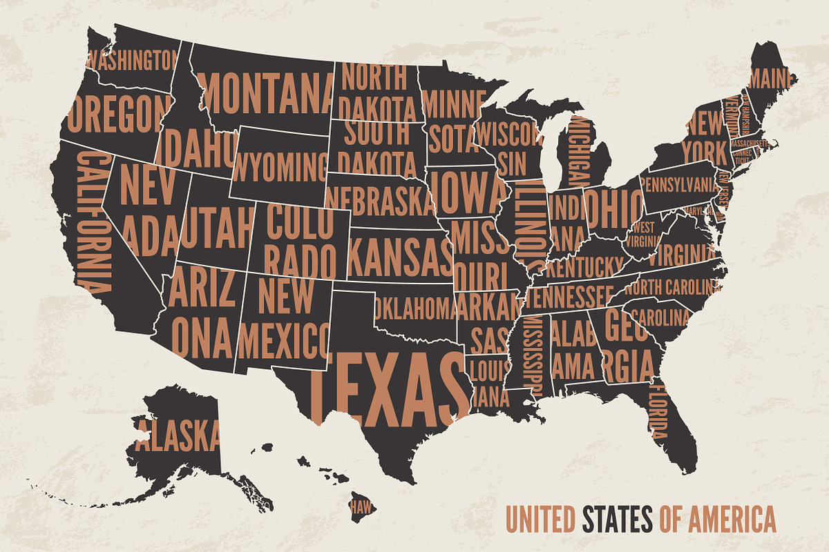 USA map vintage illustration in Illustrations - product preview 8