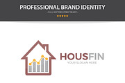 Logo Combination Of Graph And House