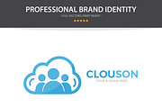 Logo Combination Of Cloud And People