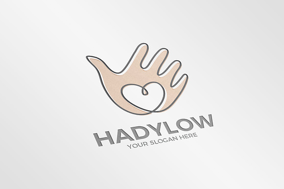 Vector Hand With Heart Logo Design in Logo Templates - product preview 3