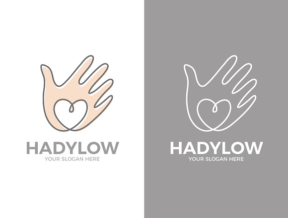 Vector Hand With Heart Logo Design in Logo Templates - product preview 4