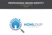 Logo Combination Of Loupe And House 