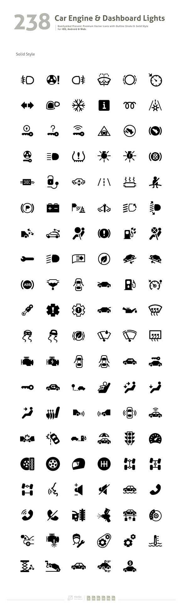 Car Engine & Dashboard Lights Symbol in Car Dashboard Icons - product preview 2