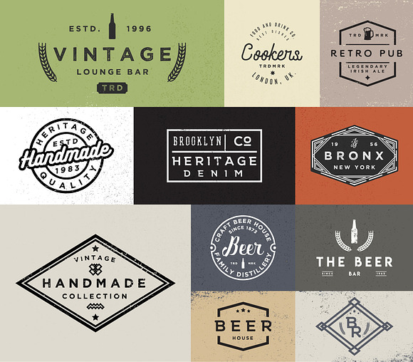 [vol.1] 20 Retro Badges Templates in Logo Templates - product preview 1
