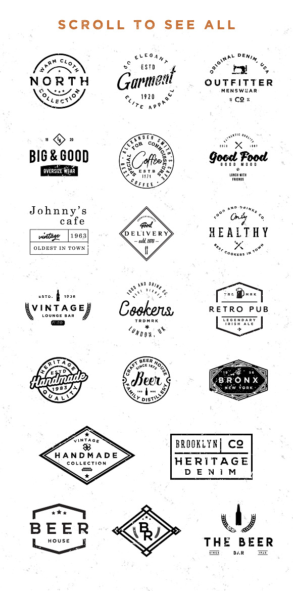 [vol.1] 20 Retro Badges Templates in Logo Templates - product preview 2