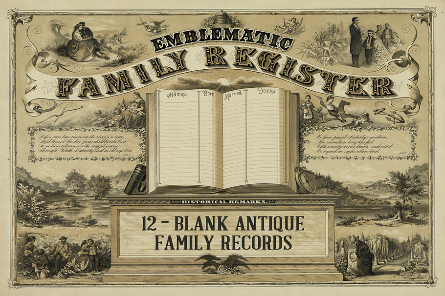 Antique Family Records - Blank