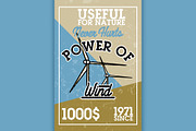 Color vintage wind power banner