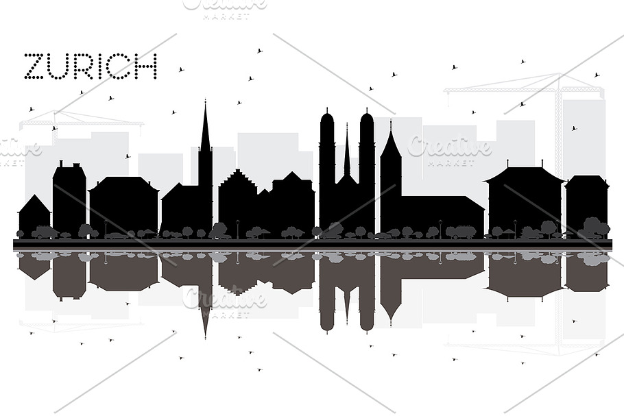 Zurich City skyline in Illustrations - product preview 8
