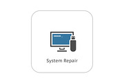 System Repair Icon. Flat Design.