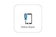 Mobile Repair Icon. Flat Design.