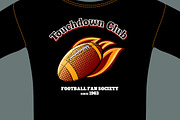 American football t-shirt template