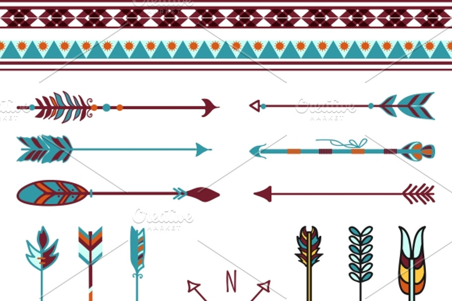 Indian arrows for hipster decor in Illustrations - product preview 8