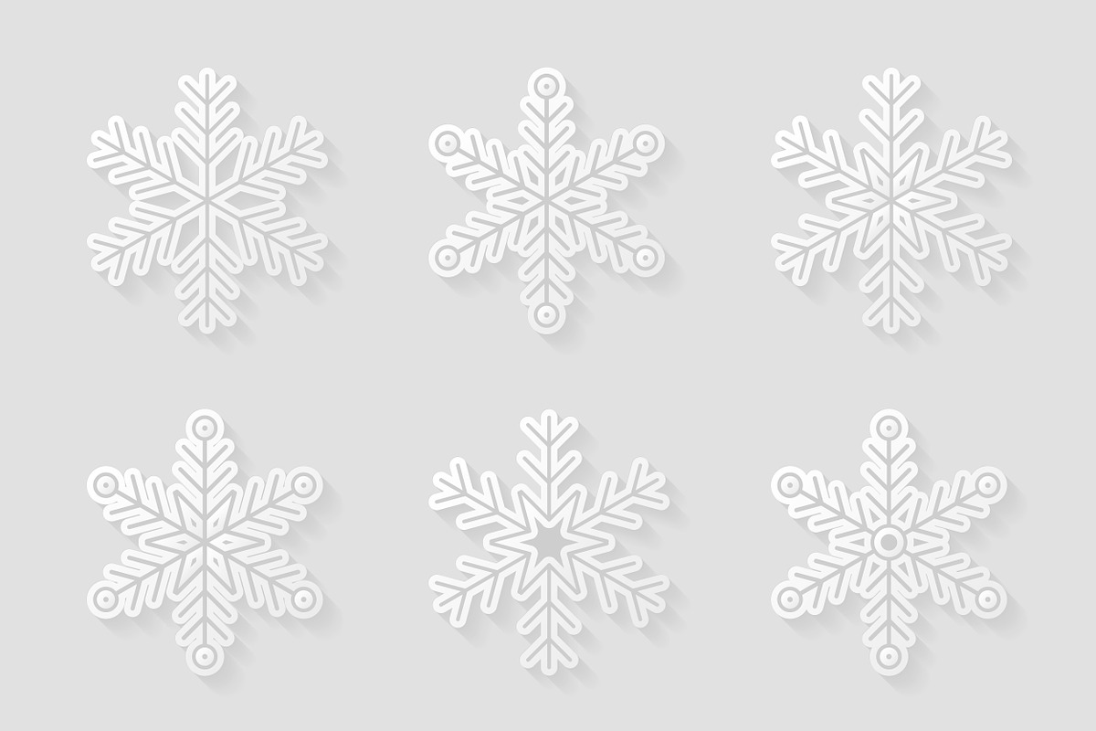 Set of snowflakes in Illustrations - product preview 8