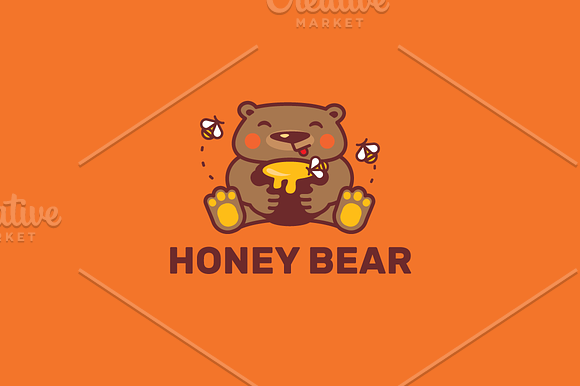 Honey bear in Logo Templates - product preview 1