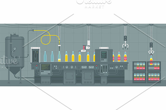 Beer on conveyor belt  in Graphics - product preview 1