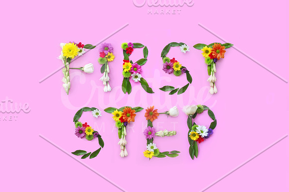 First stap. FLowers composition in Instagram Templates - product preview 1