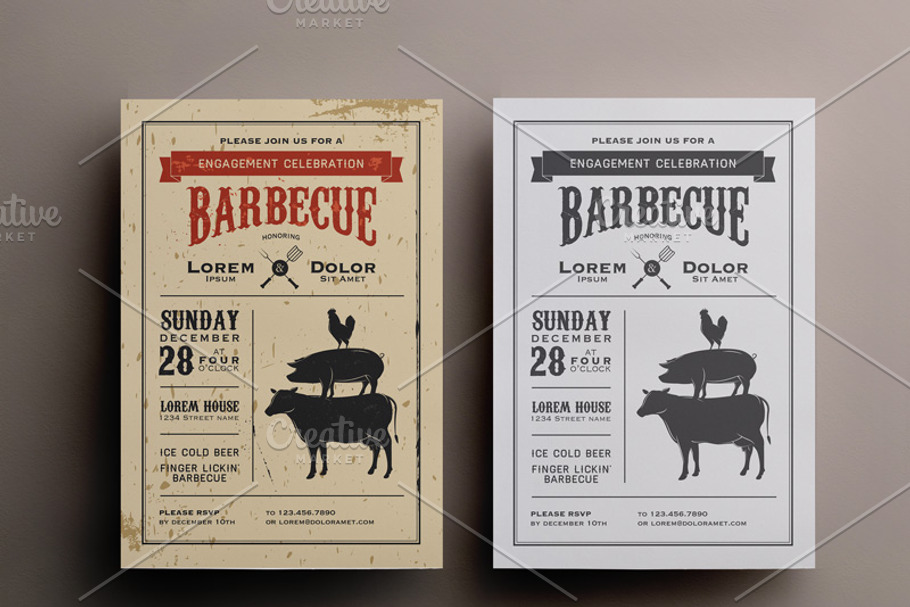 BBQ invitation template in Card Templates - product preview 8