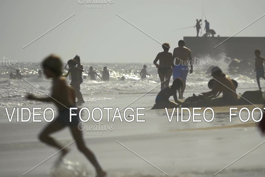 People having enjoyable day on the beach in Graphics - product preview 8