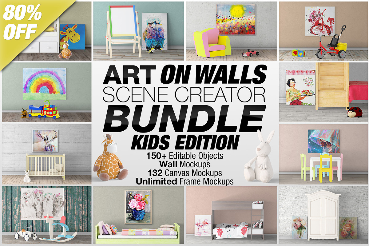 Art On Walls Scene Creator Bundle V3 in Scene Creator Mockups - product preview 8