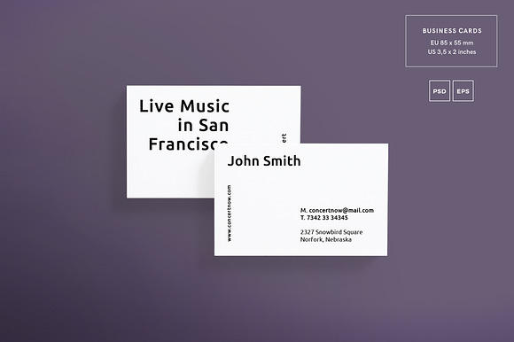 Business Cards | Concert in Business Card Templates - product preview 1