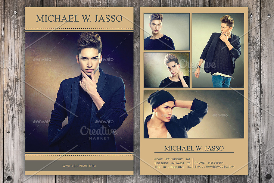 Modeling Comp Card Template in Card Templates - product preview 8