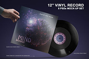 12'' Vinyl Record Mockup Set - 8 PSD
