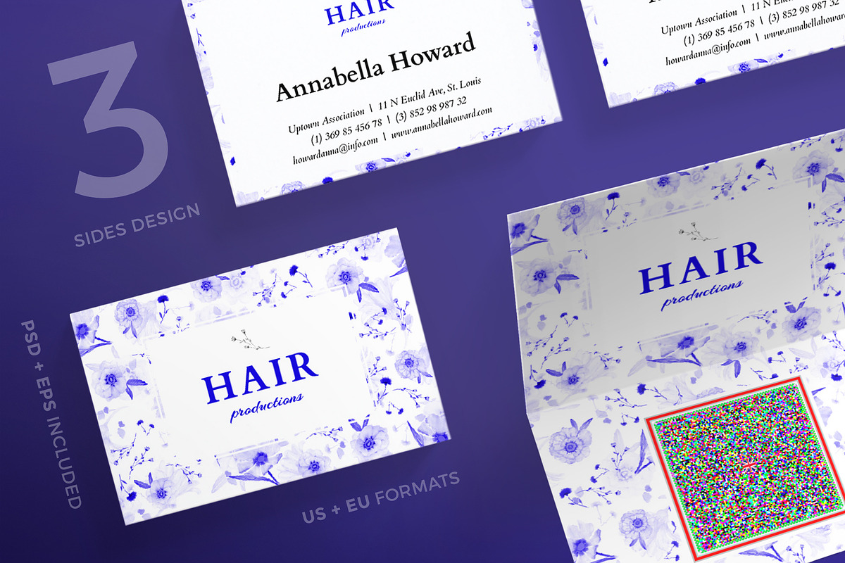 Business Cards | Hair Productions in Business Card Templates - product preview 8