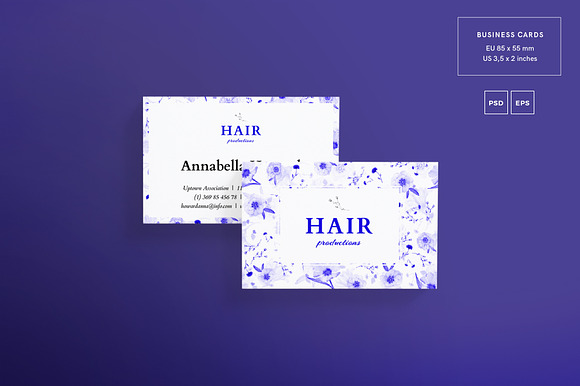 Business Cards | Hair Productions in Business Card Templates - product preview 1