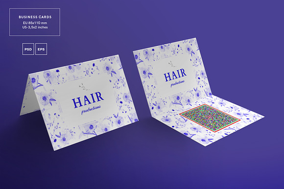 Business Cards | Hair Productions in Business Card Templates - product preview 2