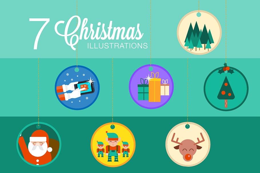 7 Christmas Illustrations in Illustrations - product preview 8