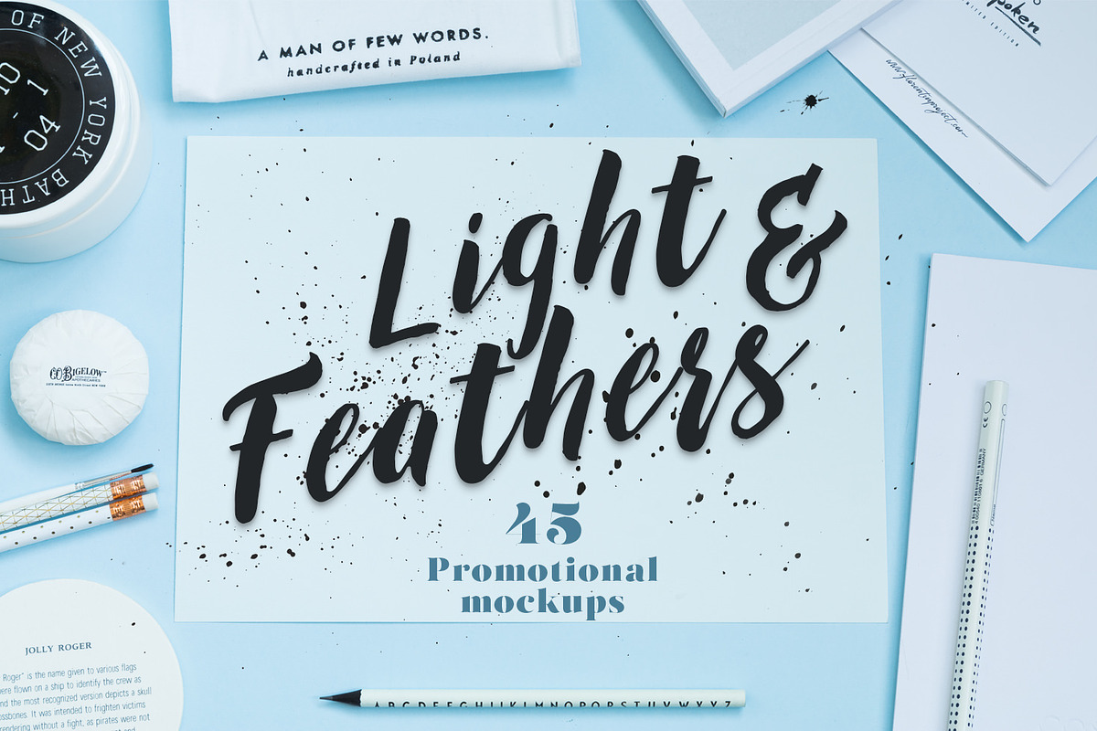 Light & Feathers-promotional mockups in Branding Mockups - product preview 8