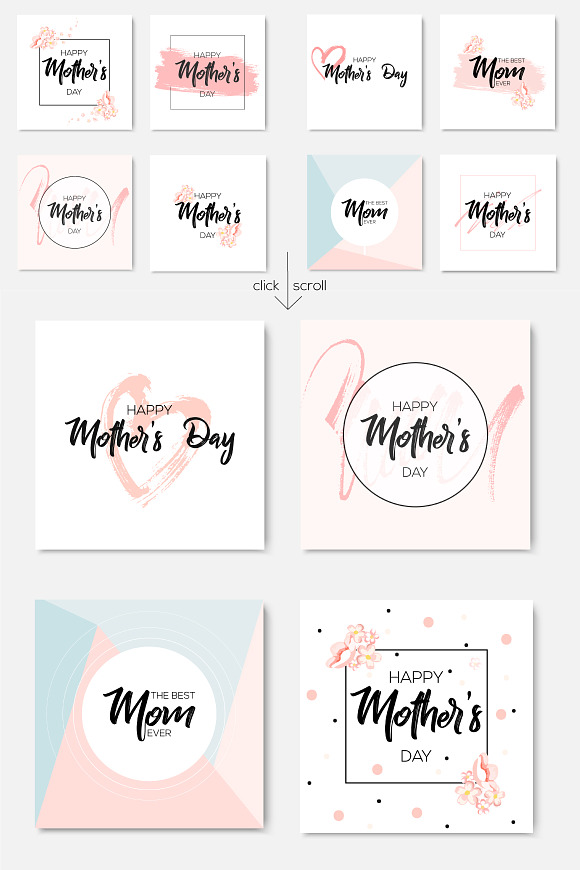 12 Greeting cards Happy Mother's Day in Card Templates - product preview 2