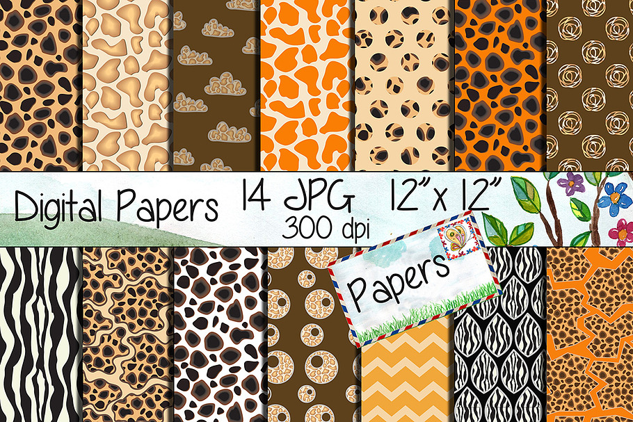 Safari Kraft Digital Paper in Patterns - product preview 8