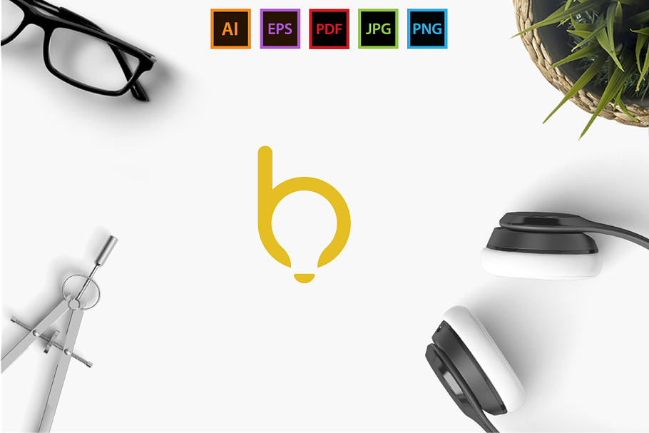 b Bulb  in Logo Templates - product preview 8