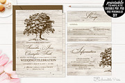 Old Oak Wedding Invitation Set