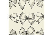 Seamless pattern with tie and bow